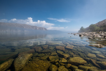 Morning mist in the bay of Aya