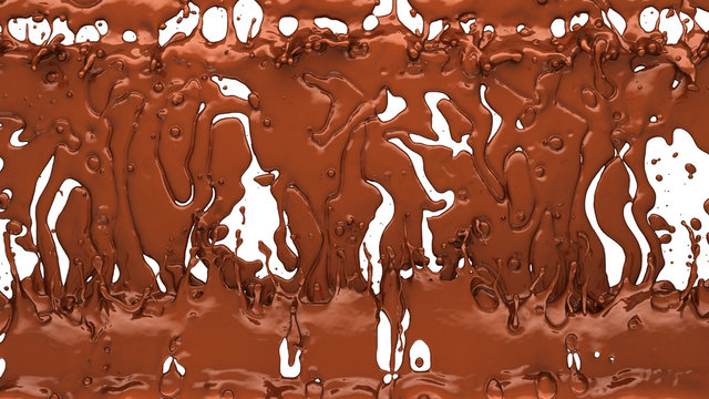 Chocolate or cocoa coffee splashes and droplets