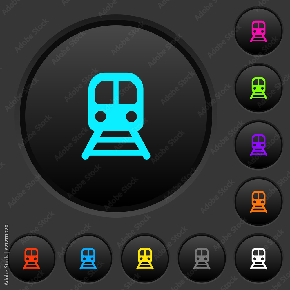 Poster train dark push buttons with color icons