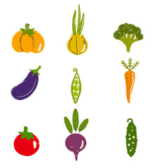 Set of vegetadles icons.