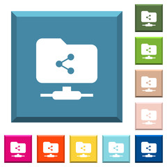 FTP share white icons on edged square buttons