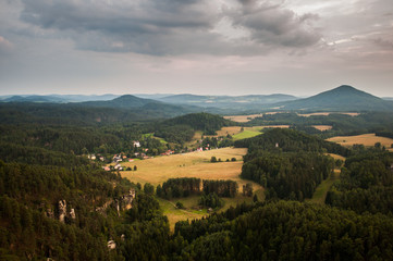 Fototapeta na wymiar View on hills in Bohemian Switzerland