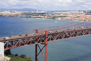 The 25 de Abril Bridge - Tagus river -Lisbon - Portugal