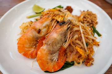 Thai street food fied noodles 
