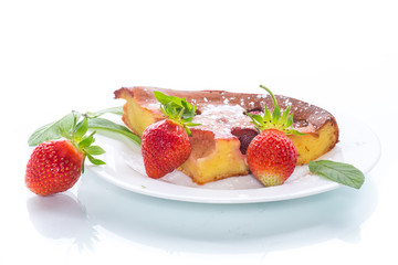 cottage cheese sweet casserole with strawberries