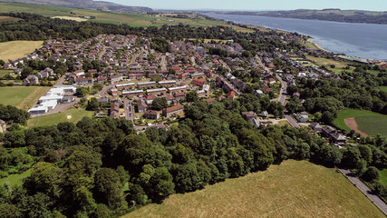 Aerial image over the village of Cardross. 