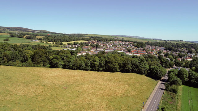 Aerial image over the village of Cardross. 