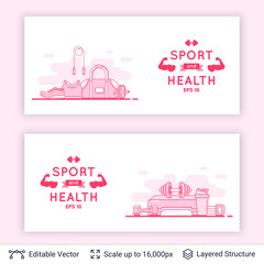 Sport and fitness banners.