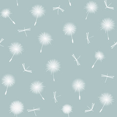 Dandelion seeds abstract seamless pattern
