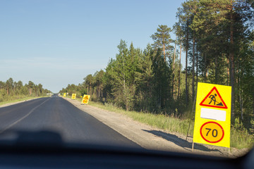 road repair signs