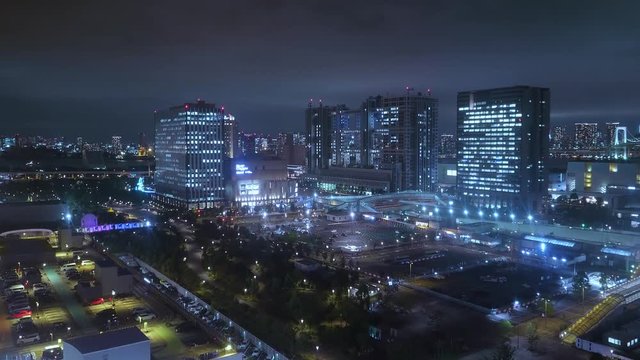 Aerial view over Tokyo by night - beautiful city lights - TOKYO / JAPAN - JUNE 12, 2018