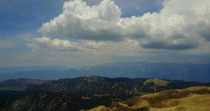 Top View of the Tahtali Mountain Range located in the Central Anatolian area of Turkey