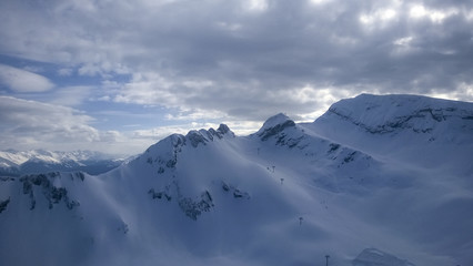 Obraz na płótnie Canvas Mountain for skiing and snowboarding Krasnaya Polyana Sochi