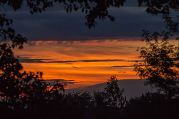 Fototapeta na wymiar beautiful sunset on a warm summer evening