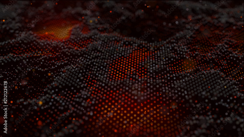 Aufkleber big data visualization. 3d futuristic abstract background. cyber or technology. technology landscape