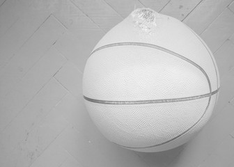 Broken basketball ball