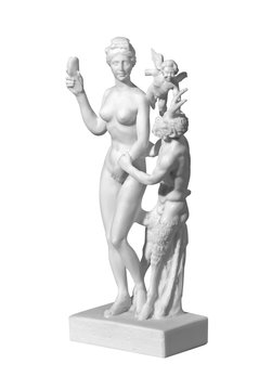 statue of a naked woman on a white background