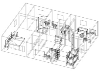 Apartment Design – Blueprint - isolated
