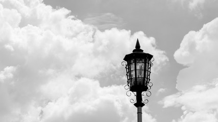 Fototapeta na wymiar Vintage lamp post - monochrome