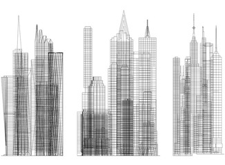 Skyscraper Concept Architect Blueprint - isolated