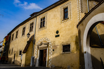 Fototapeta premium Durnstein in early spring, Wachau valley, Austria Town hall tourist destination
