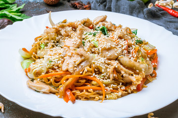 Buckwheat noodles with meat