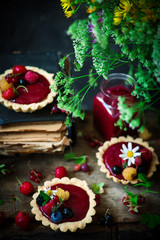 MIXED BERRY CURD TARTELETTES.style rustic