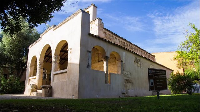 Timelapse of the romanic Chiesa di San Giuliano in Selargius, Sardinia, Italy