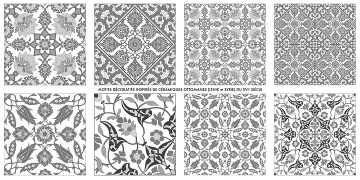 Motifs art islamique. C&eacute;ramiques ottomanes (Proche-Orient)