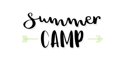 Summer camp lettering. Vector illustration
