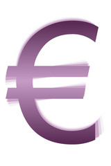 Símbolo morado del euro.