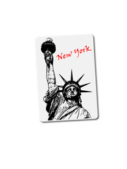 New York (USA) souvenir refrigerator magnet isolated on white background