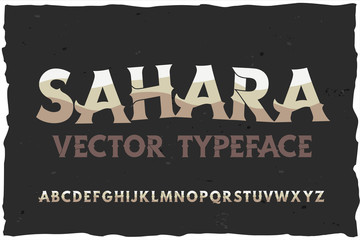 Vector typeface Sahara. Modern style font