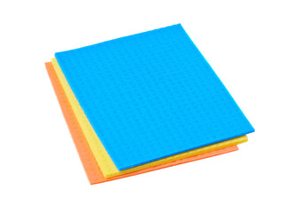 Rags to wipe the tables on a white background