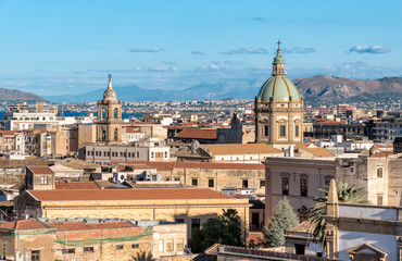 Fototapeta na wymiar Top view of Palermo cityscape, Sicily, Italy