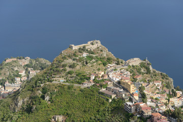 Fototapeta na wymiar Taormina, Castle and Chapel Madonna della Rocca