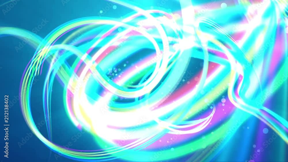 Poster an arty 3d rendering of shining white and celeste strokes whirling and making turns in the ultramari