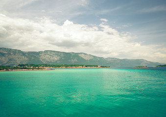 View from the shore to the sea