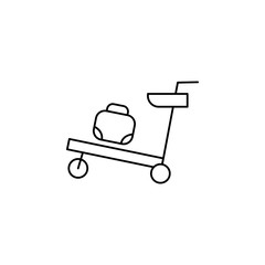 Luggage trolley vector icon. filled flat sign for mobile concept and web design. Baggage trolley cart simple solid icon