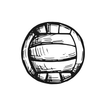 volleyball ball vector sketch isolated
