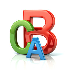 Colorful abc letters 3d illustration isolated on white background