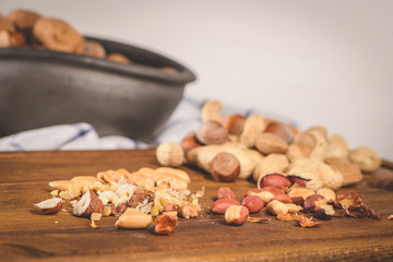 Dry fruits on wooden table