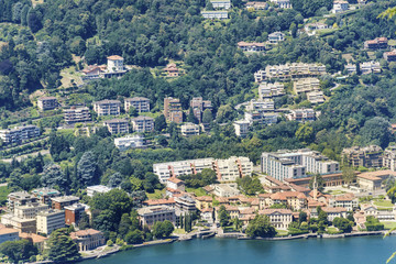 Naklejka premium Lago di Como in Italy from Above.Aerial View