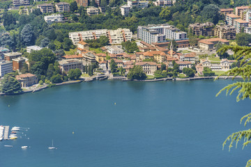 Fototapeta na wymiar Lago di Como in Italy from Above.Aerial View