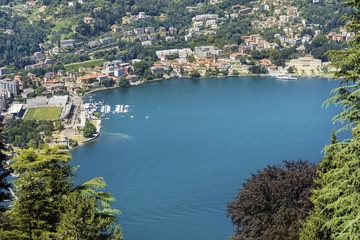 Fototapeta premium Lago di Como in Italy from Above.Aerial View