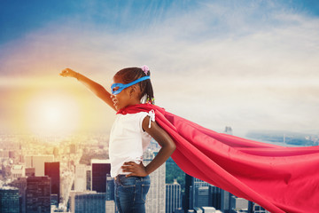 Child acts like a superhero to save the world