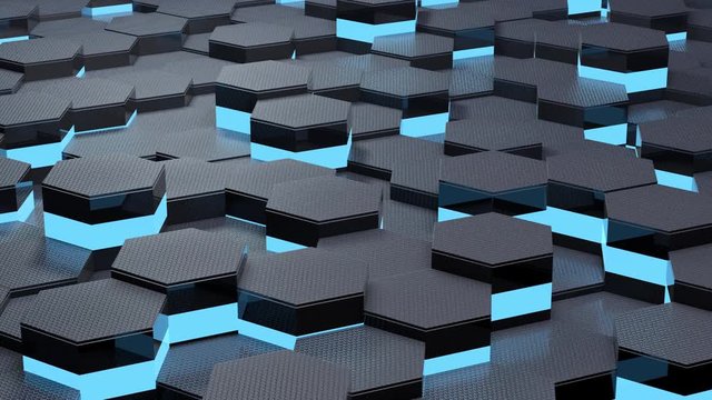 3d moving texture of honeycombs, animation