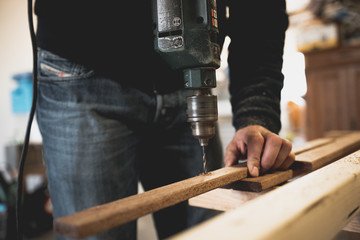 woodworker working on wood