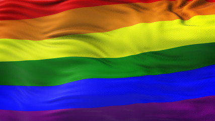 LGBT Realistic Waving Flag Background