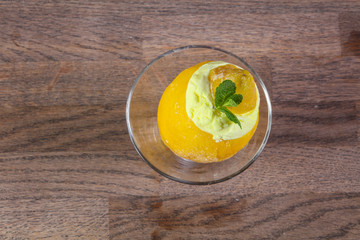 Ice cream in the lemon